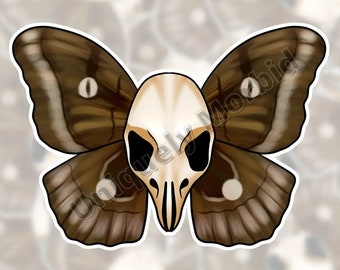 Rat Skull Moth Sticker | Macabre Nature-Inspired Die-Cut Sticker