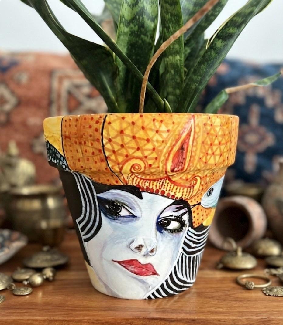 メドゥーサ メデューサ プランター ポット 鉢 アート アンティーク Ceramic Medusa Pot - Etsy
