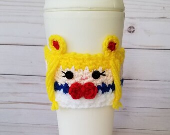 Crochet Sailor Moon Inspired Coffee Cup Cozy