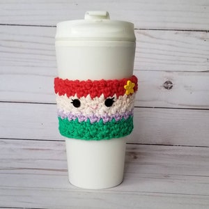 Crocheted Little Mermaid Ariel Coffee Cup Cozy