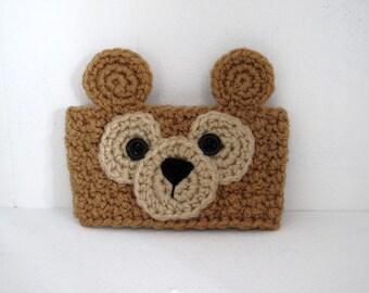 Tasse à café confortable ours en peluche au crochet, tasse ours confortable, ours brun