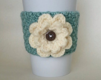 Crème et mousse de mer crochet fleur café coupe confortable