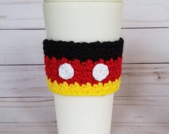 Mickey Mouse Inspired Crochet Coffee Cozy