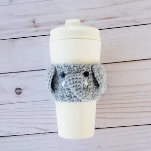 Crocheted Elephant Coffee Cup Cozy