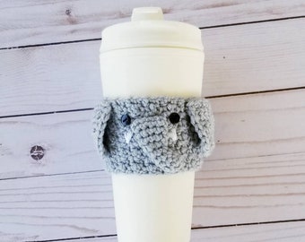 Crocheted Elephant Coffee Cup Cozy