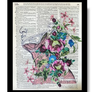 Anatomy Artwork, Medical Anatomy Prints, Human Medical Neck Anatomy, Flower Medical Anatomy Prints, Dictionary Artwork, Dictionary Book Art