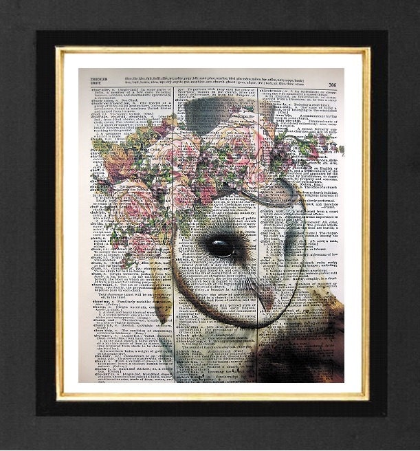 Sherlock Holmes Print: Silhouette Art, Printed on Vintage