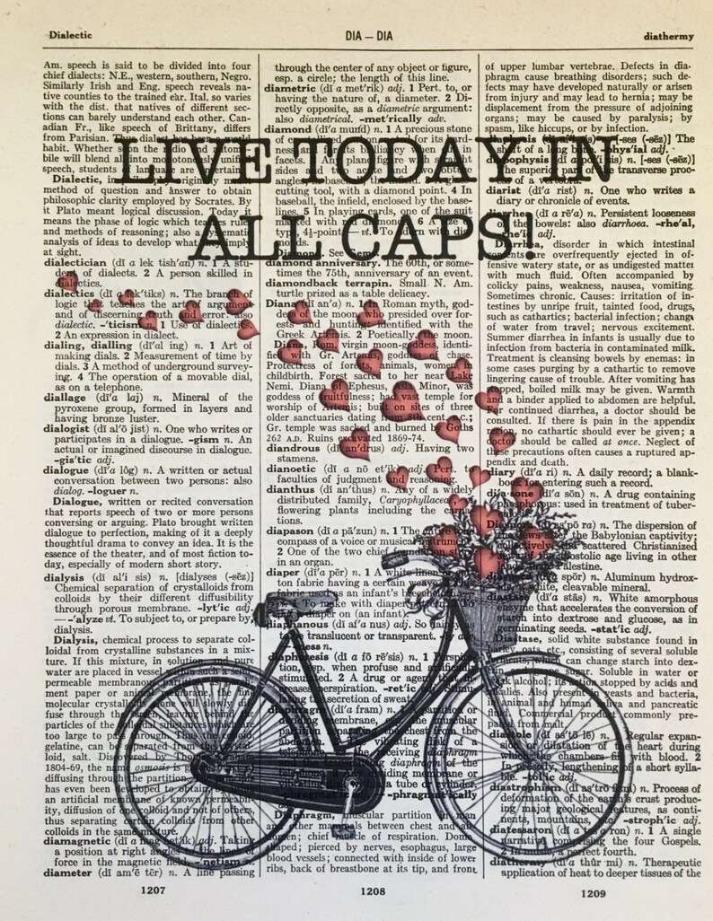 Live Life in All CAPS Live Today in All Caps Inspiration Art | Etsy