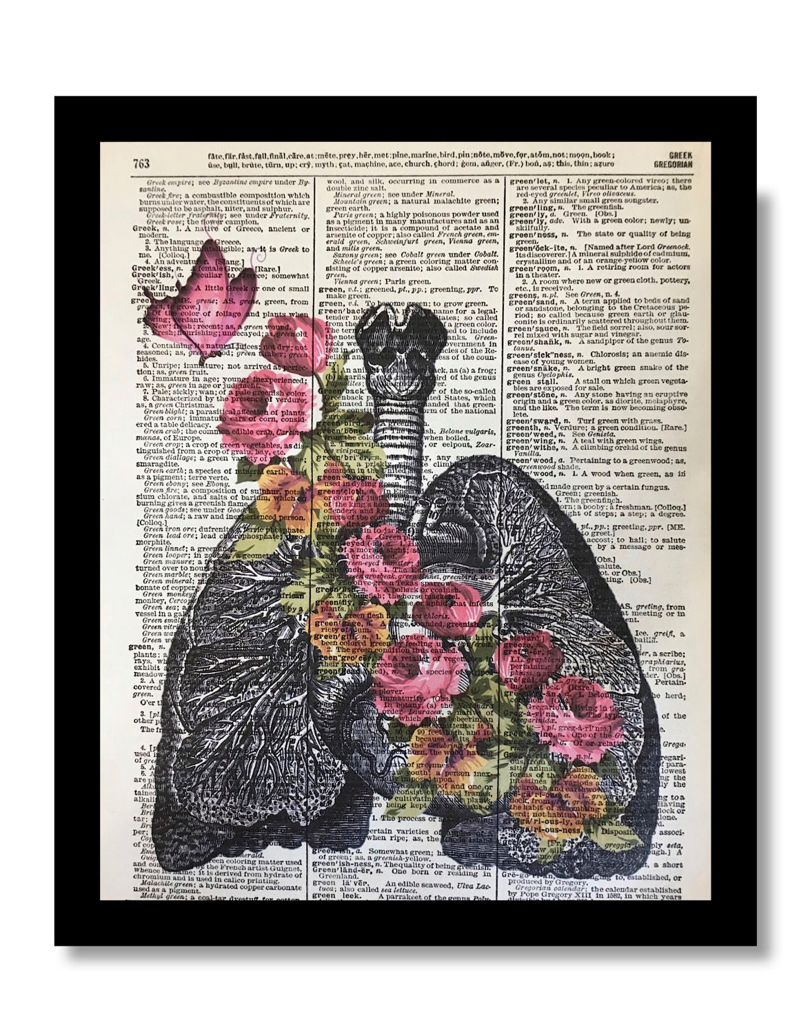 Flower Lung Art Lung Of Flowers Anatomy Print Pulmonary Etsy