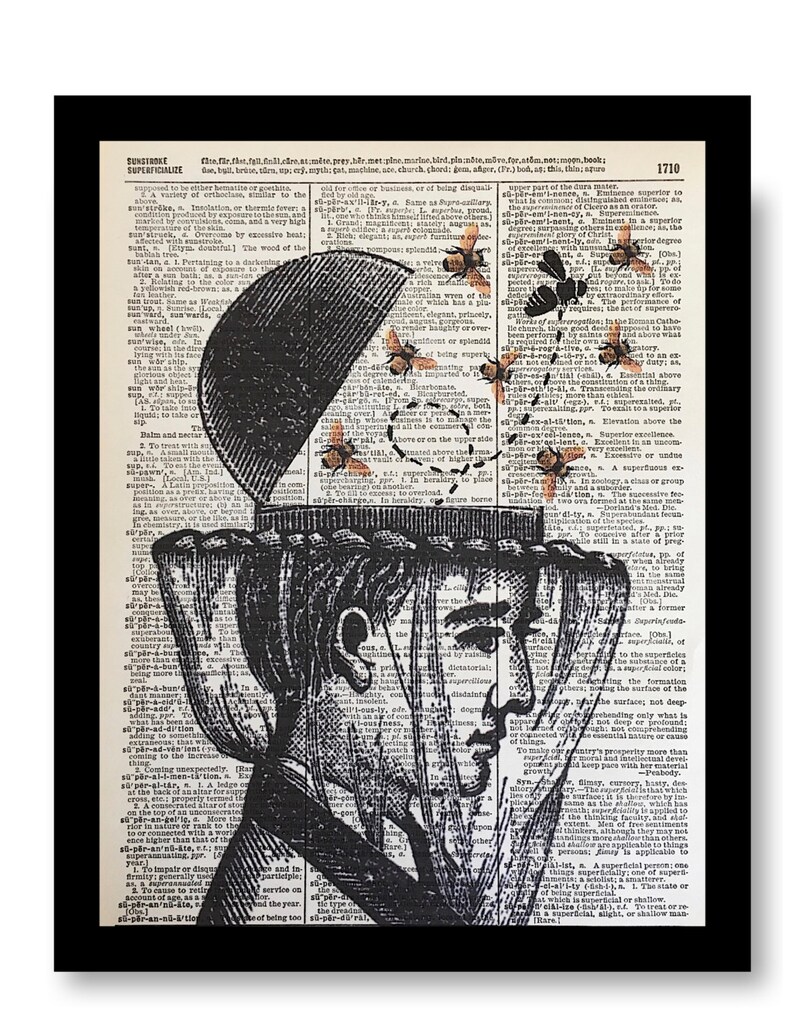 Bee Keeper Print, Vintage Bee Keeper Humor, Honey Bee Humor Print, Bee Prints, Prints of Bees, Vintage Honey Bee Art, Dictionary Print,