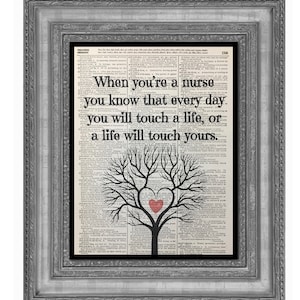 Nurse Quote Print, Vintage Dictionary Art (8x10)