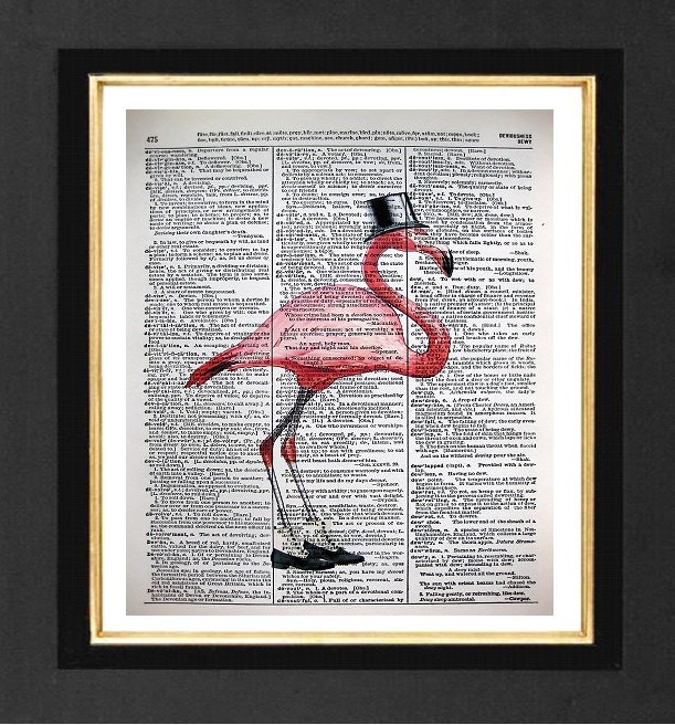 Pink Flamingo His Top Hat flamingo 