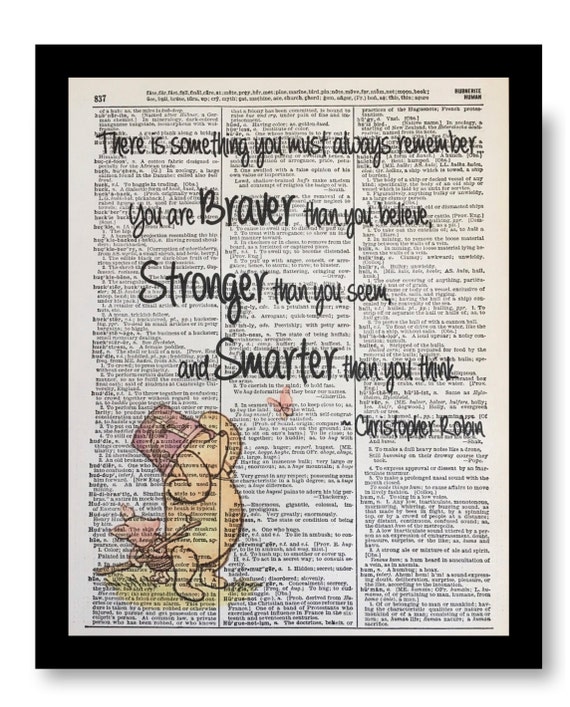 Winnie the Pooh Dictionary Art Print Picture Poster Classic Jacks Vintage Book