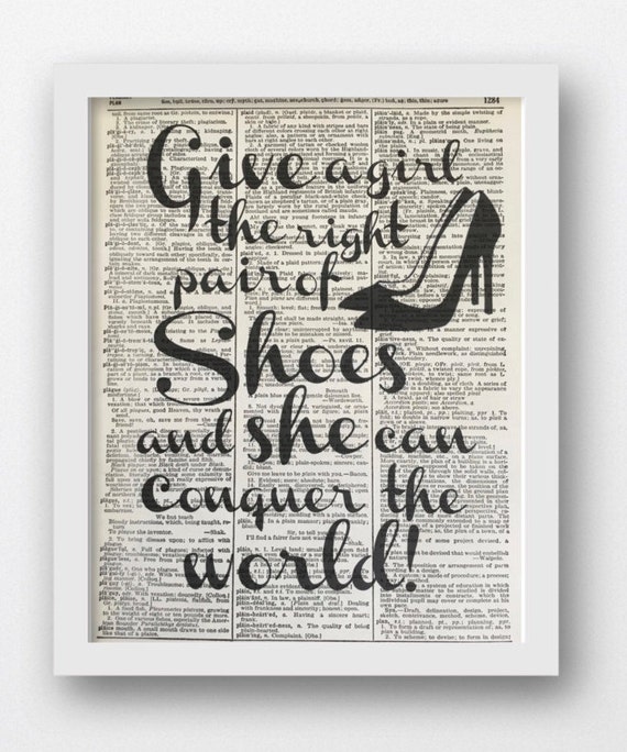 give girl shoes print can conquer world a4 wall art picture gift 15 unframed 