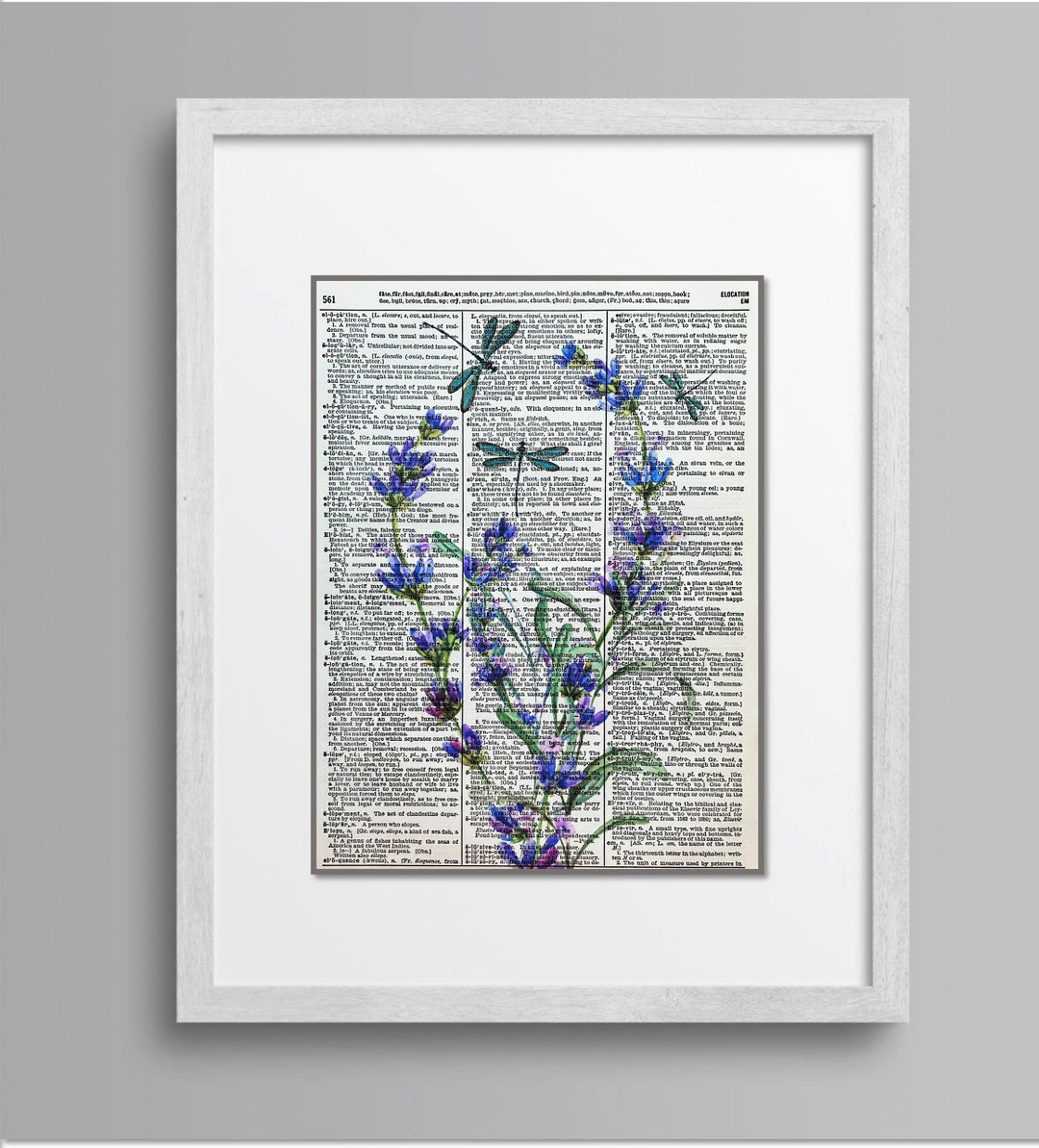 Lavender Flower Art Print: Vintage Dictionary Page Floral Decor (8x10 ...