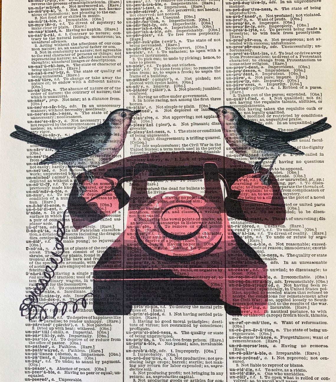 Calling Birds Lovely Phone with Calling Bird Bird Prints | Etsy