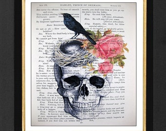 Hamlet Book Page Print – Vintage Shakespeare Art (7x10)