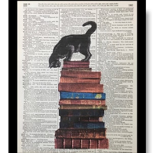 Cat on Books, "So Many Books Not Enough Time", Book Lovers, Book Reader Gift, 8x10, Cat lovers, Book Reader, Best Gift for the Book Reader