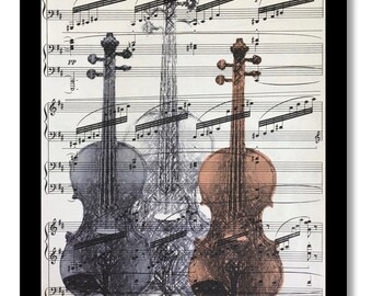 Violin Prints, Music Room Prints, Music Print, Violin, Music Gift Ideas, Chopin Music, Mozart Music, Music, Vintage Music, Vintage Violin