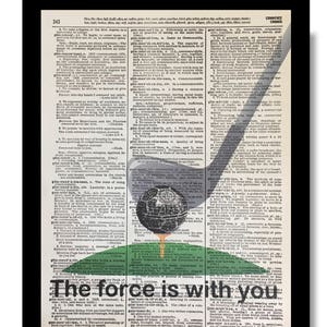 Star Wars Death Star -&quot;Golf Death Star&quot; Star Wars Golf Print, Golf Star Wars, Star Wars Print, Darth Vader Humor Print, Star Wars Gift Idea