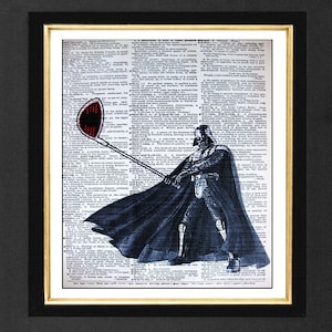 Darth Vader-&quot;Golf is my Game&quot;  Mixed Media Print, Star Wars Prints, Darth Vader Humor Print , Star Wars Gift Ideas, Darth Vader Fans