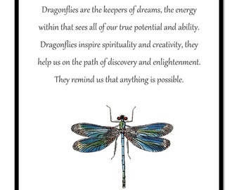 Dragonfly Print, Dragonfly Quote, Dragonfly Prints, Dragonfly Wall Print, Quote of Dragonfly, Dragonflies,  8x10, Colorful Dragonfly
