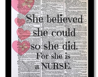 Nursing Art Print, Nurse Prints,Nursing,Nursing Gifts,Nurses Quotes, RN, Prints,Dictionary RN Art, Nurse Vintage,Vintage Dictionary Prints