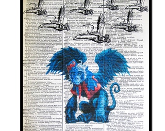 Wizard of Oz Flying Monkey Art Print: Vintage Dictionary Page