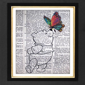 Winnie the Pooh "Butterfly Friends"Winnie The Pooh Prints, Nursery Prints,Nursery Wall Art, Nursery Theme Baby Room Prints, Baby Shower Gift