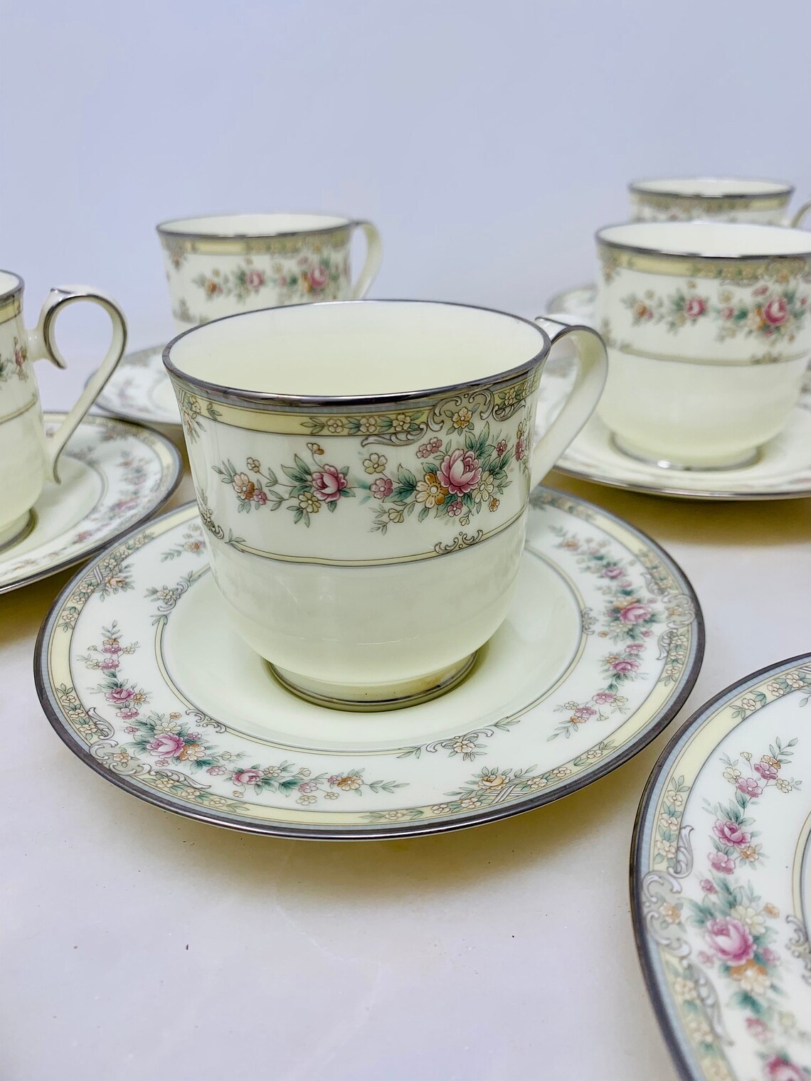 Noritake Shenandoah Bone China Tea Cup and Saucer Set of 8 Etsy