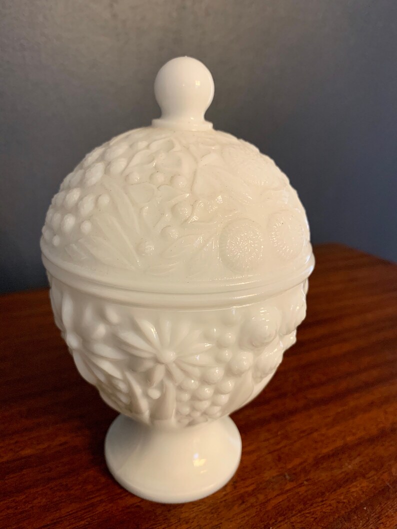 Avon Milk Glass Egg Candy Dish with Lid Covered Candy Dish Etsy