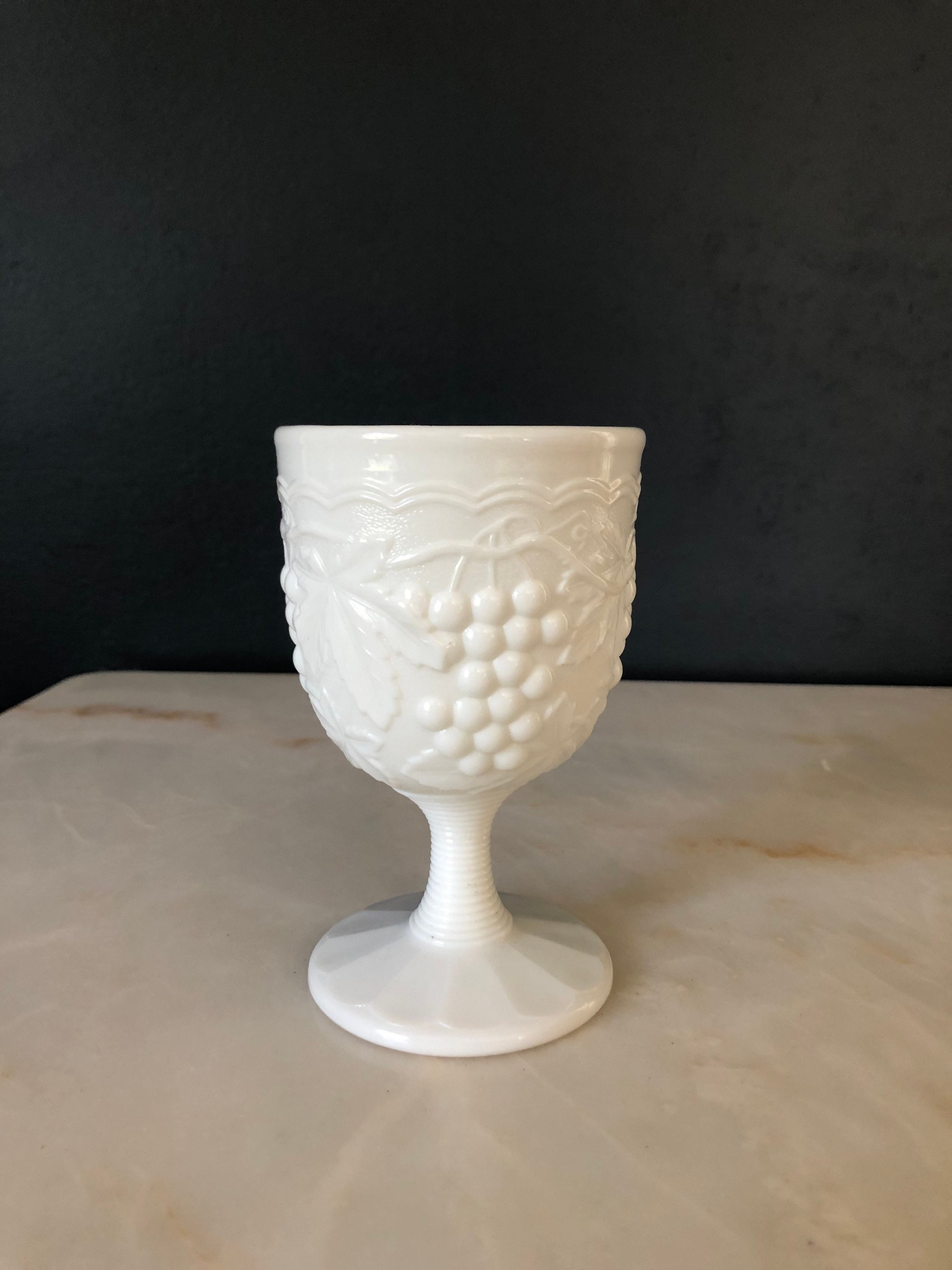 Imperial Glass Ohio Vintage Grape Milk Glass Wine Glass / | Etsy