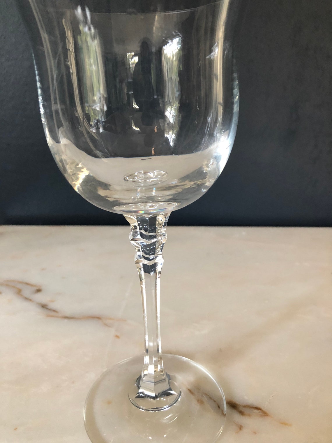 Vintage Lead Crystal Water Goblet Etsy