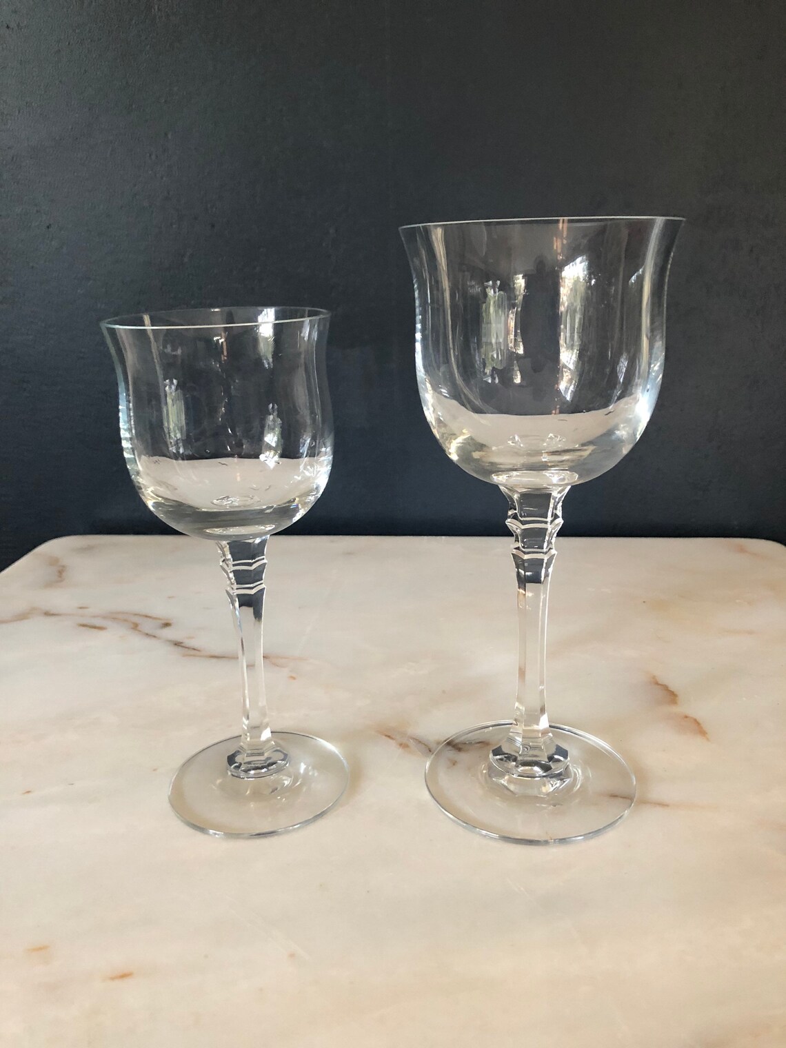 Vintage Lead Crystal Water Goblet Etsy