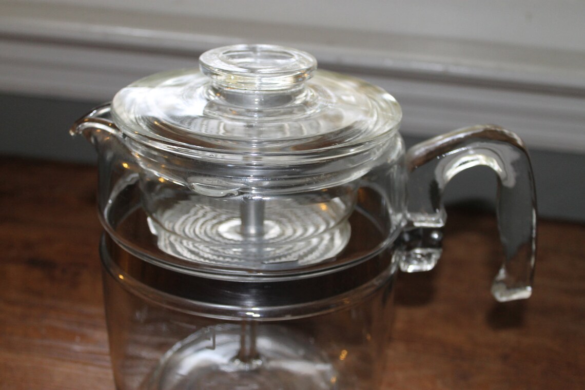 Vintage Pyrex Percolator Coffee Pot 7759 9 Cup Stove Top Etsy