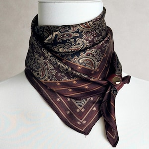 Lenço de seda Mulberry: Lenço de bolso paisley borgonha, lenço de cabeça, 55 cm, lenço de seda unissex para o pescoço, ideal para avó ou noivo.
