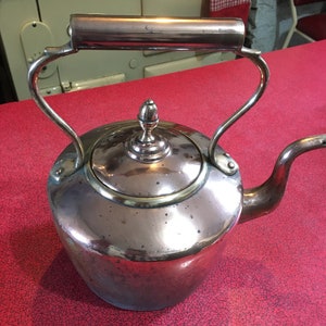 Antique English Large Victorian Copper & Brass Kettle Excellent Condition