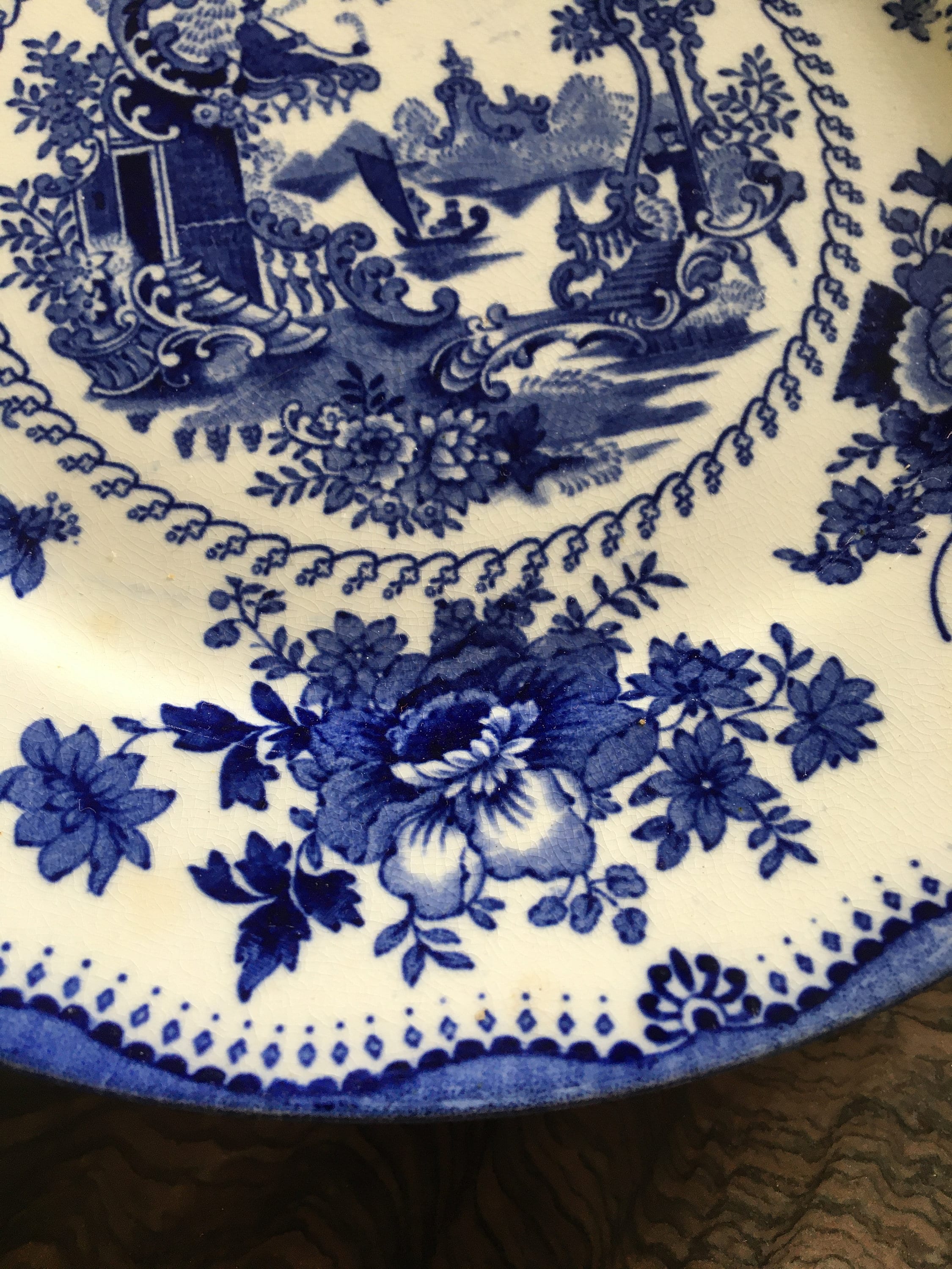 Antique 4 Medium Size Dinner Plates Pearl Pottery Nankin Porcelain Etsy