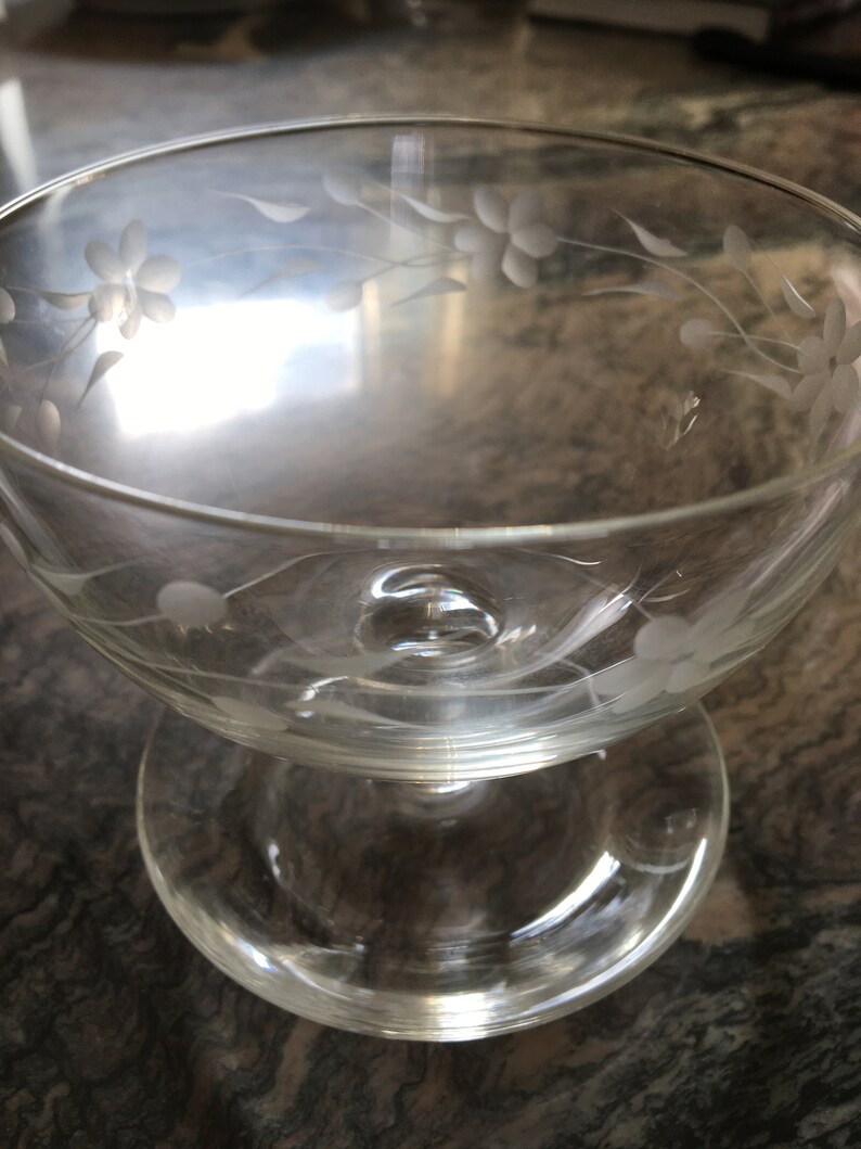 Vintage 6 Cut Glass Crystal Pudding Bowls Champagne Glasses Etsy