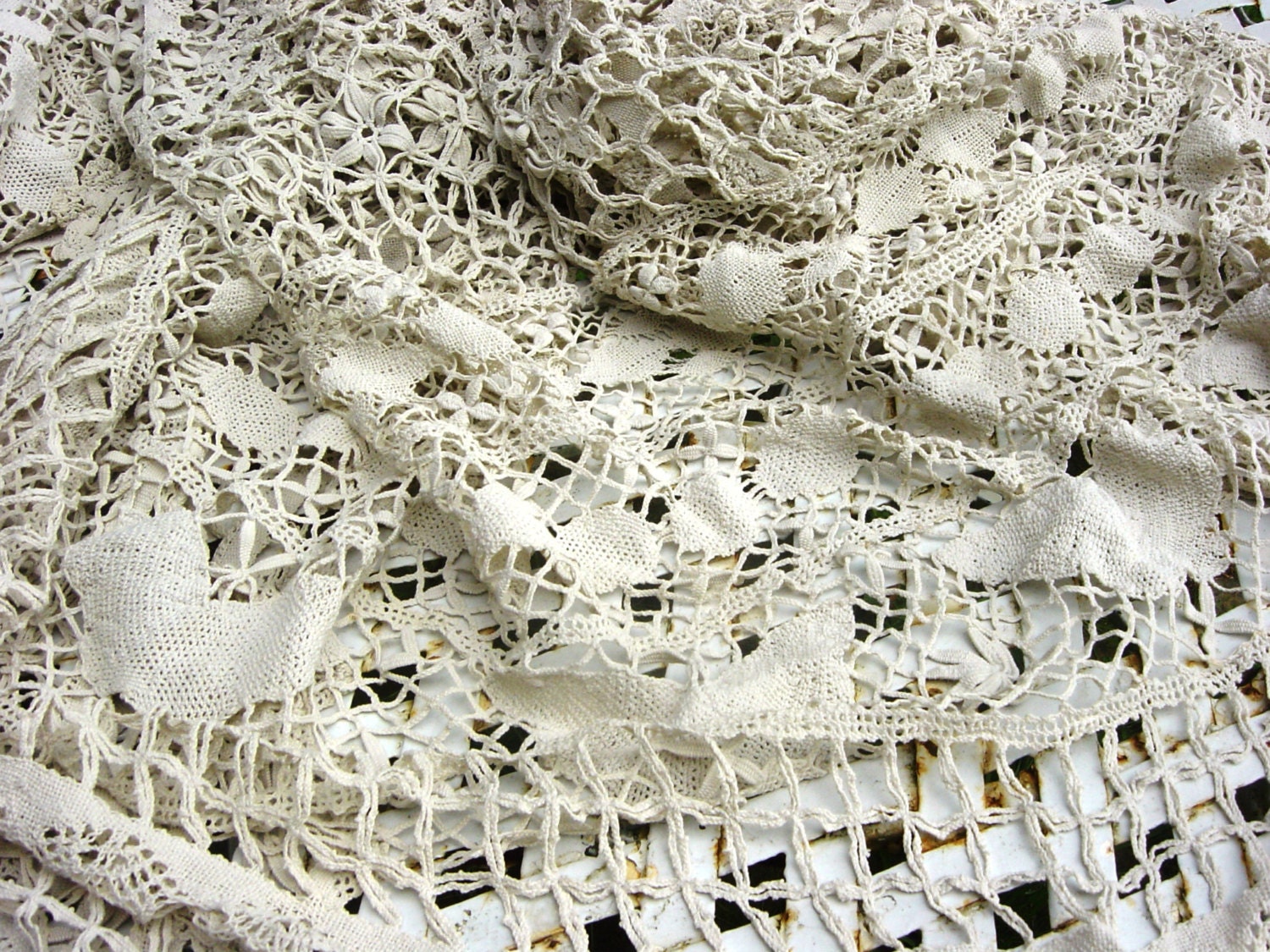 Incredible Vintage Hand Work Crochet Bedspread Throw | Etsy