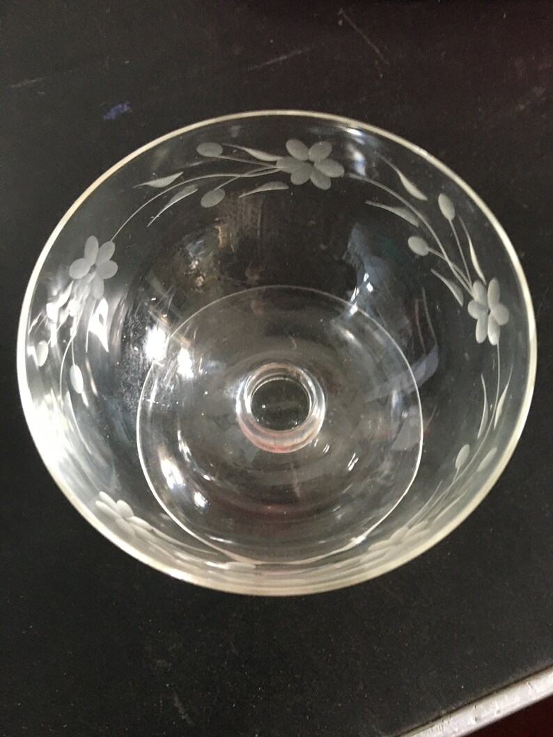 Vintage 6 Cut Glass Crystal Pudding Bowls Champagne Glasses Etsy