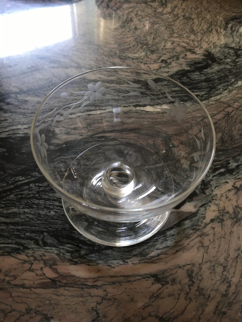 Vintage 6 Cut Glass Crystal Pudding Bowls Champagne Glasses Etsy