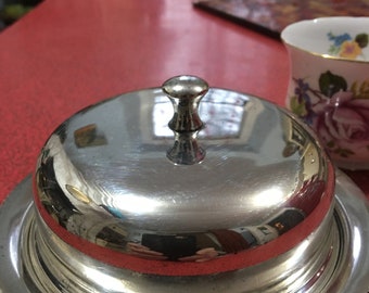 Vintage English Birmingham Silver Plate Butter Dish