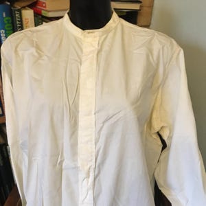 Antique English White Cotton Men's Vintage Edwardian Dress Shirt Collar 15 Large