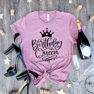 Birthday Queen Personalized Custom Bella Canvas 3001 Unisex Short Sleeve T-shirt Gift Idea Clothing Apparel Party Outfit