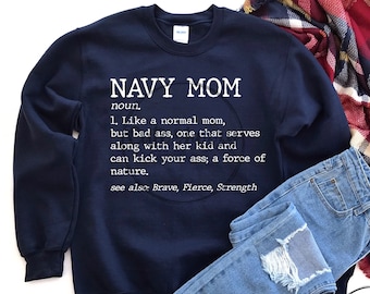 Navy Mom Dad Definition Military Personalized Custom Holiday Gift Idea Family Gildan 18000 Adult Unisex Heavy Blend Crewneck Sweatshirt