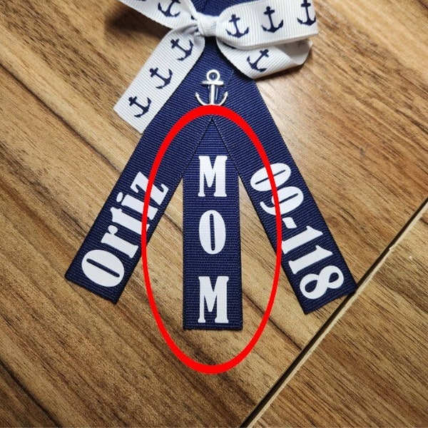 Maman Ajouter sur le ruban PIR Ruban personnalisé personnalisé US Navy PIR Boot Camp Graduation Ribbon Anchor Family Badge Pin Name Monogram