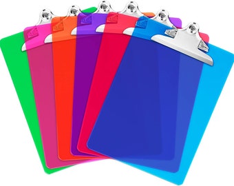 CLEARANCE-Personalized Custom Color Acrylic Clipboard Letter Size Office Teacher Appreciation Holiday Birthday Gift Idea