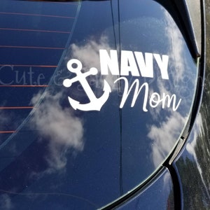 Navy Mom Anchor Vinyl Decal Vehicle Window Adhesive Sticker Personalized Custom Military-Inspired Family Decor Sign