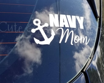 Navy Mom Anchor Vinyl Decal Vehicle Window Adhesive Sticker Personalized Custom Military-Inspired Family Decor Sign